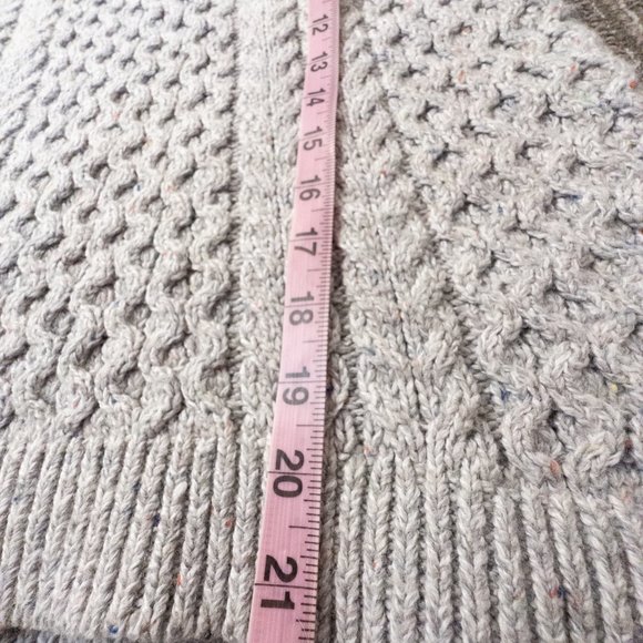 Lands End Womens Size XS Sweater Grey Cable Knit Turtleneck Long Sleeve Wool New - Picture 9 of 10